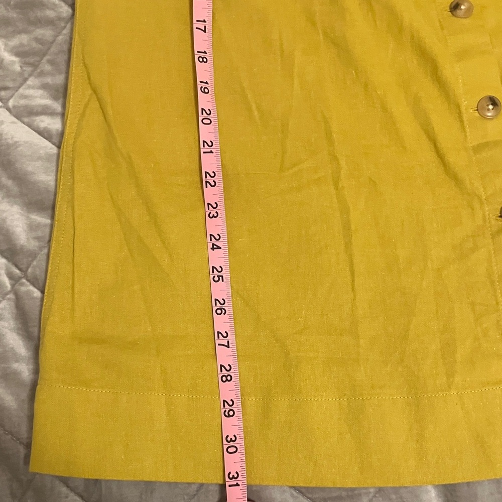 Madewell Tie Palisade Button Front Midi Skirt in Linen-Cotton Size 6 - Picture 7 of 9